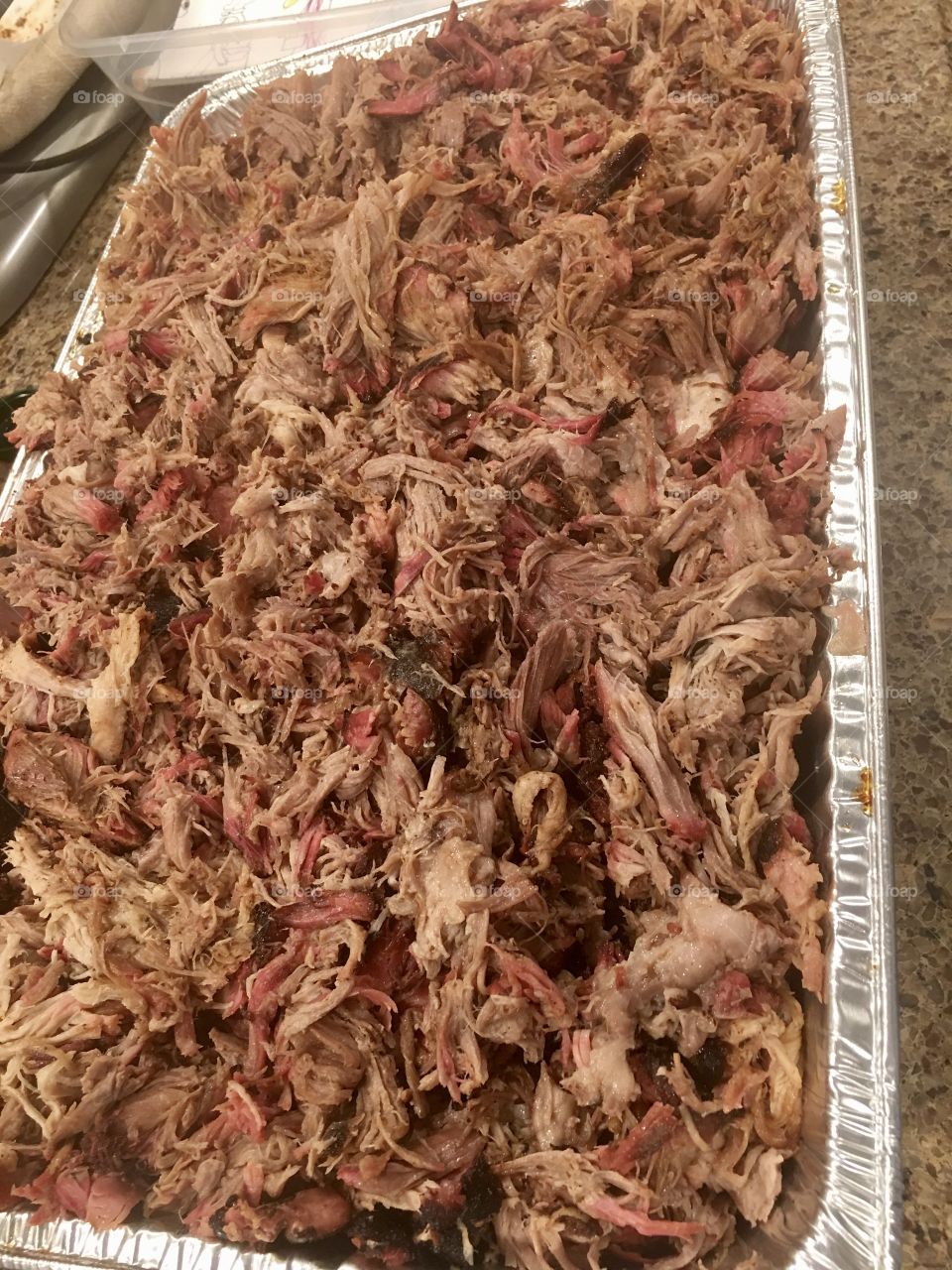 Pulled pork fresh off the smoker 