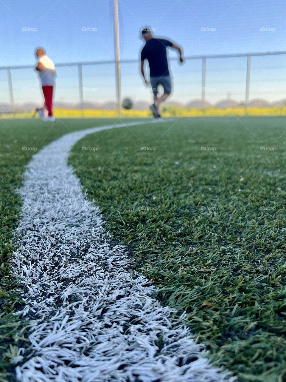 From the ground at soccer field