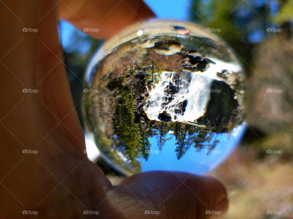 springtime views through the Lens Ball in the Sierras