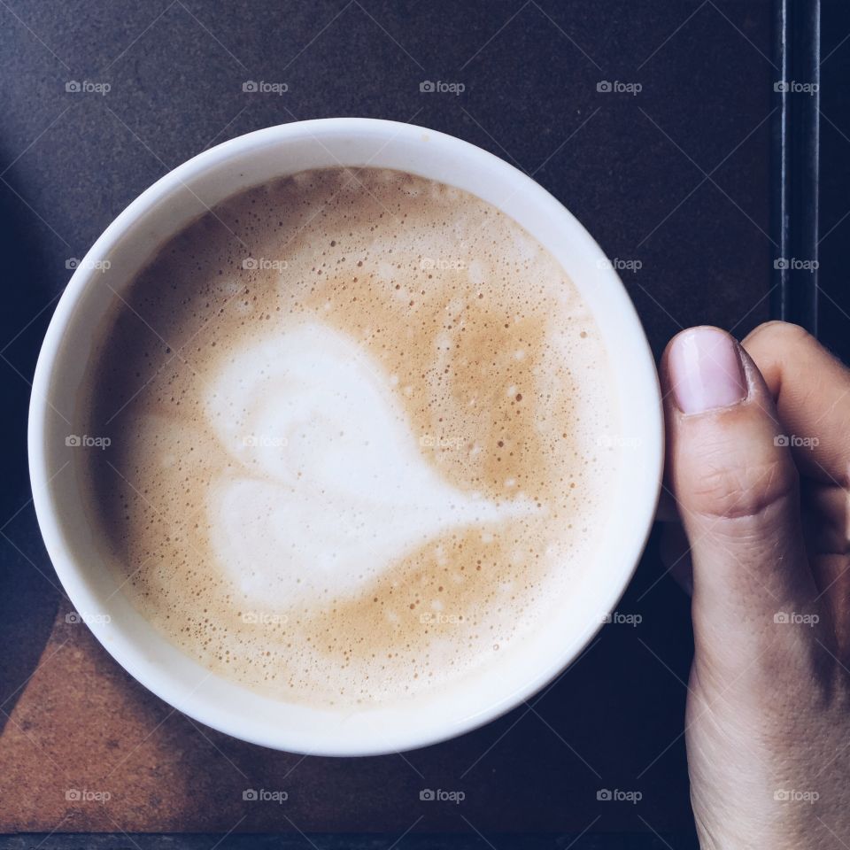 Overhead view of coffee