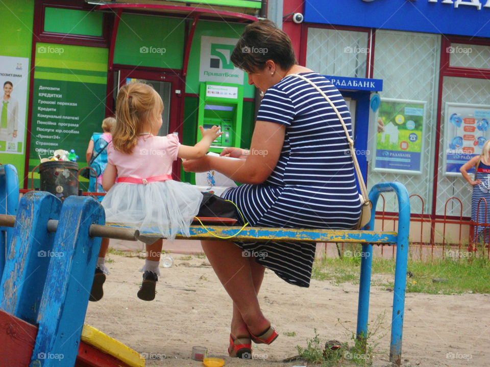 mother and daughter on a walk