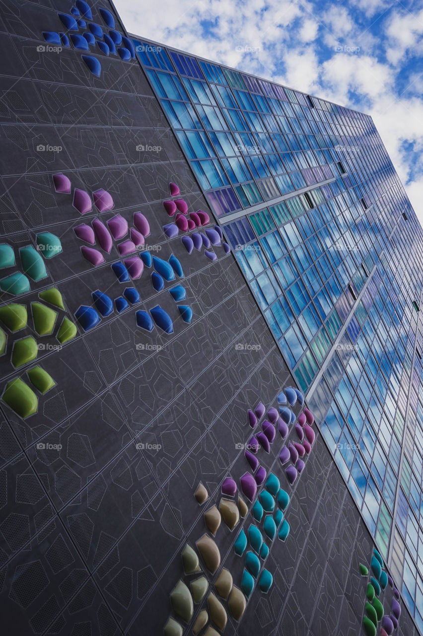 Awesomely colored apartment building in Southbank, Melbourne, Australia 