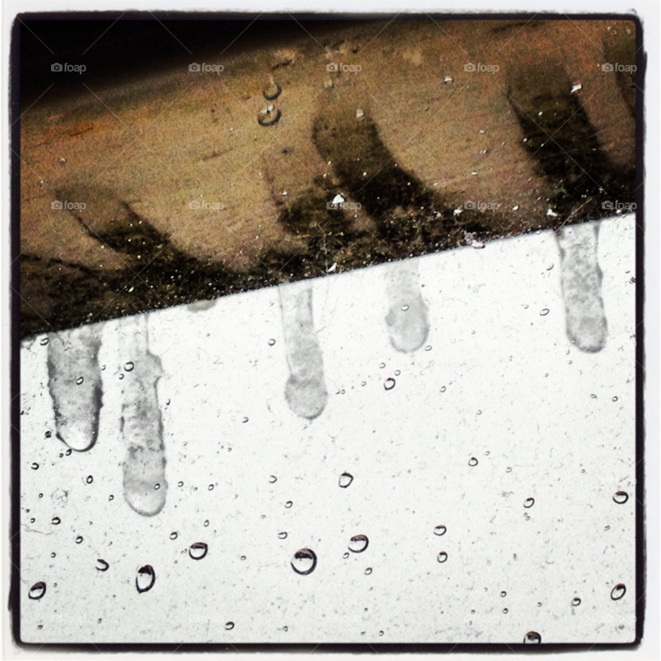 winter ice window raindrops by Nietje70