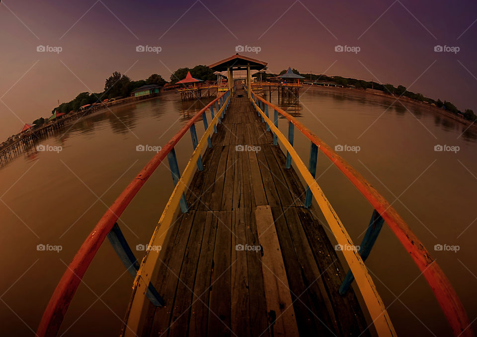 wood bridge at kenjeran beach