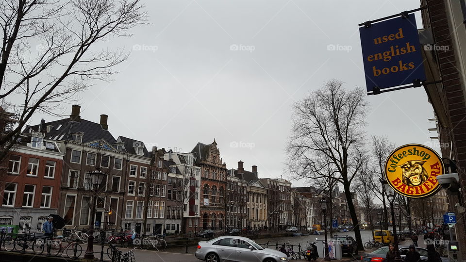 Grey sky over Amsterdam