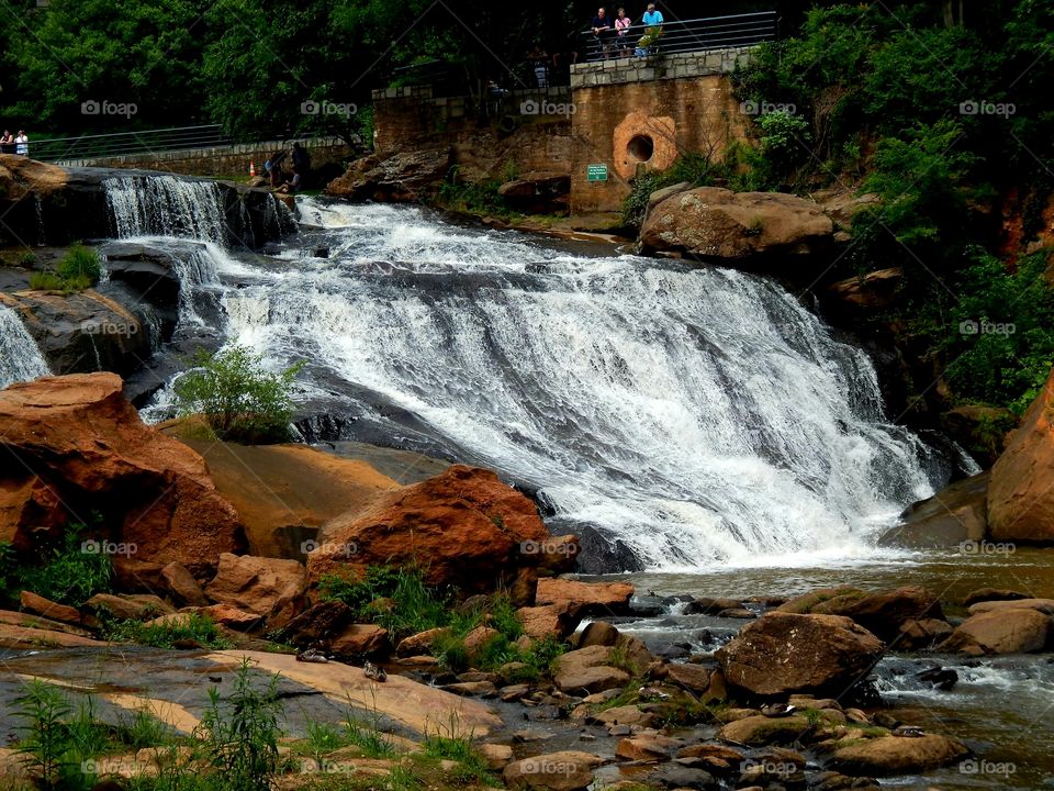 Waterfall on the Reedy river in Greenville, South Carolina