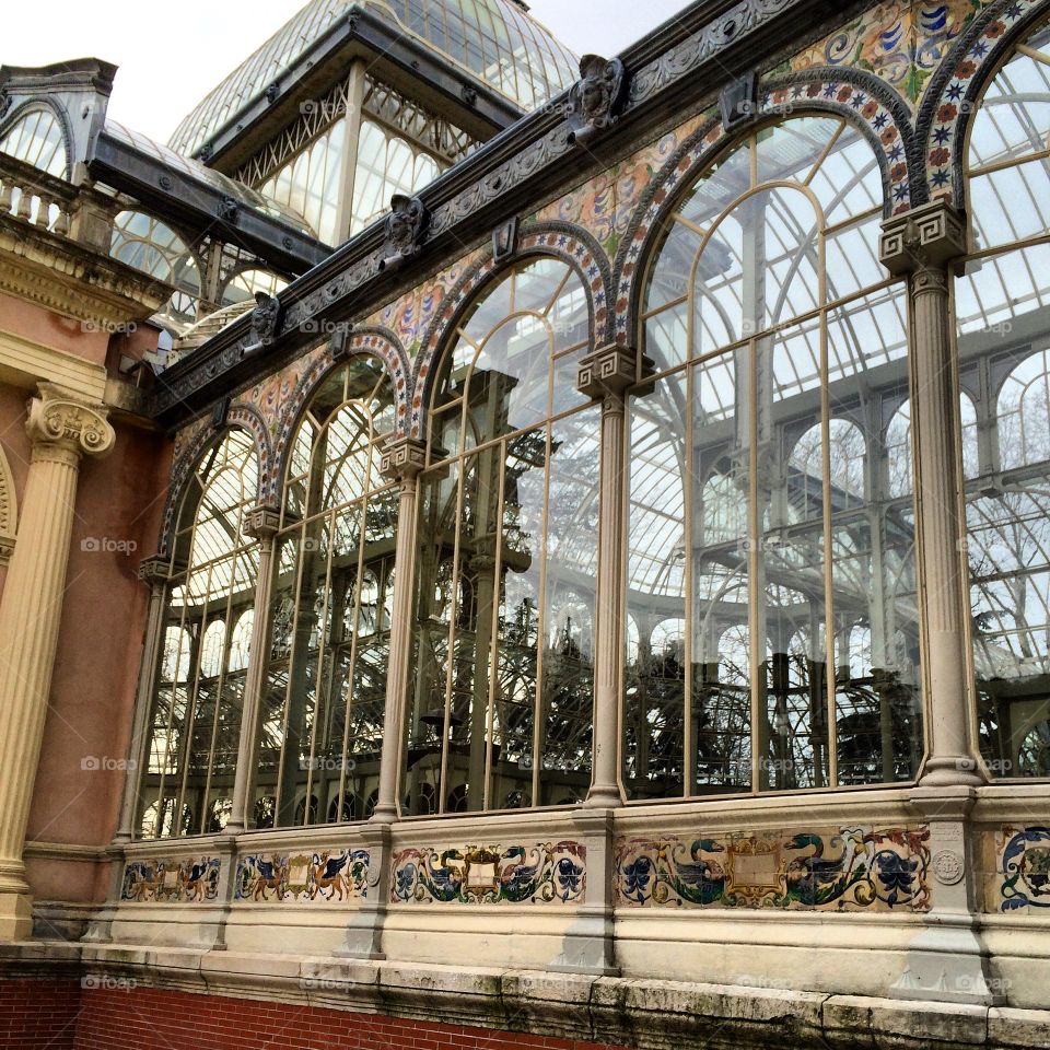 The Crystal Palace. In the heart of El Retiro, a park in Madrid, Spain, there stands a palace made of glass