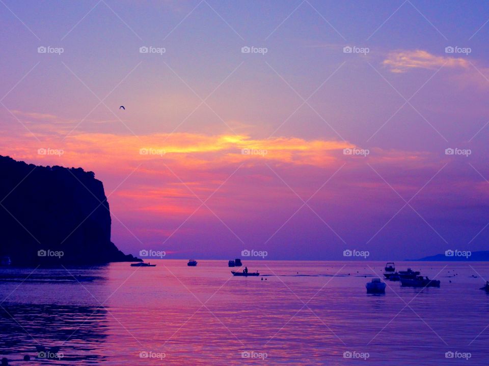 Pink clouds over   Praia beach ( Italy ).