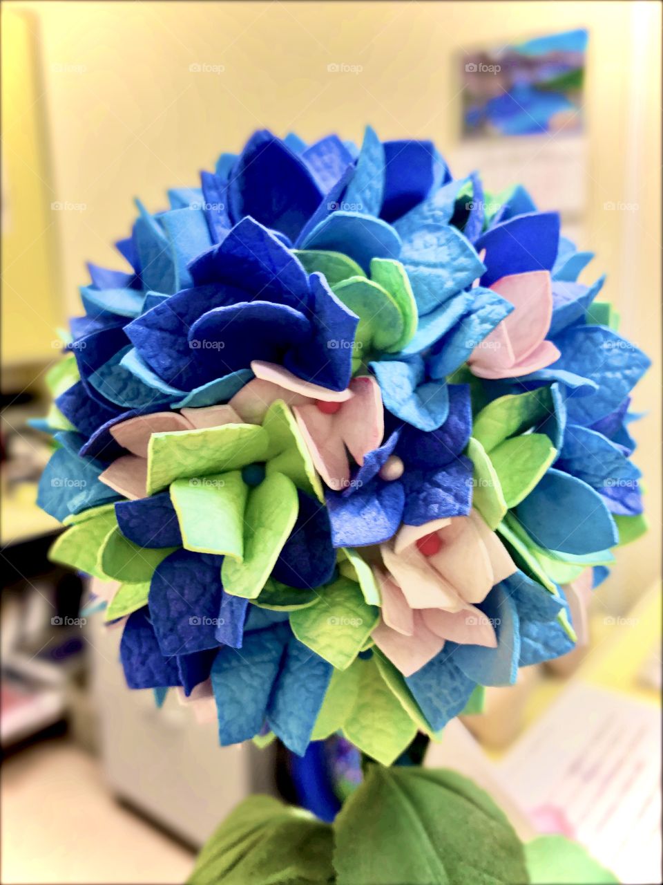 Ball of beautiful paper flowers 