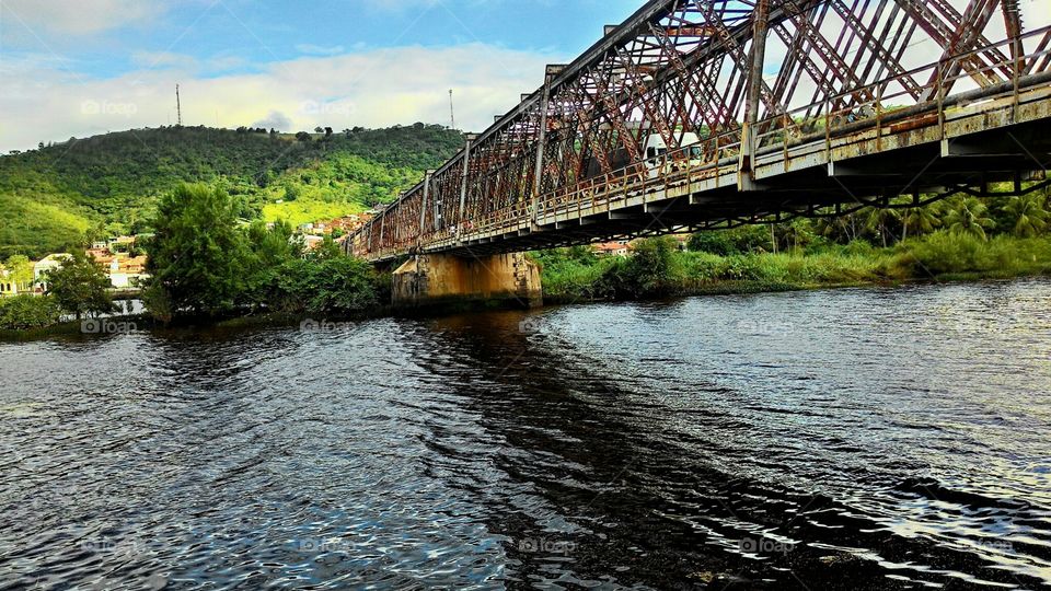 Imperial Bridge Dom Pedro second connecting Sao Felix to Cachoeira - Bahia, Brazil