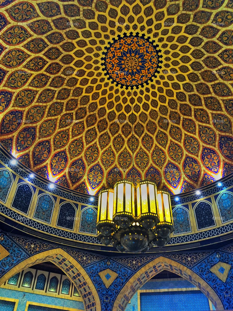 Its not even a mosque. . Fancy ceiling of Ibn Battuta Mall