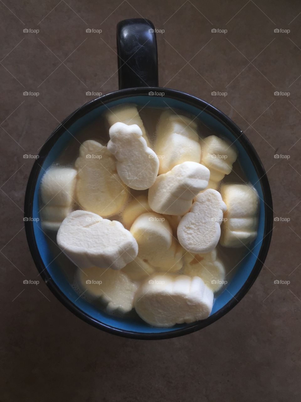 Coffee with milk and marshmallows 
