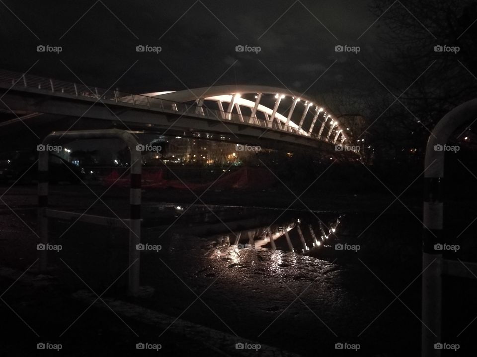 rainy night bridge