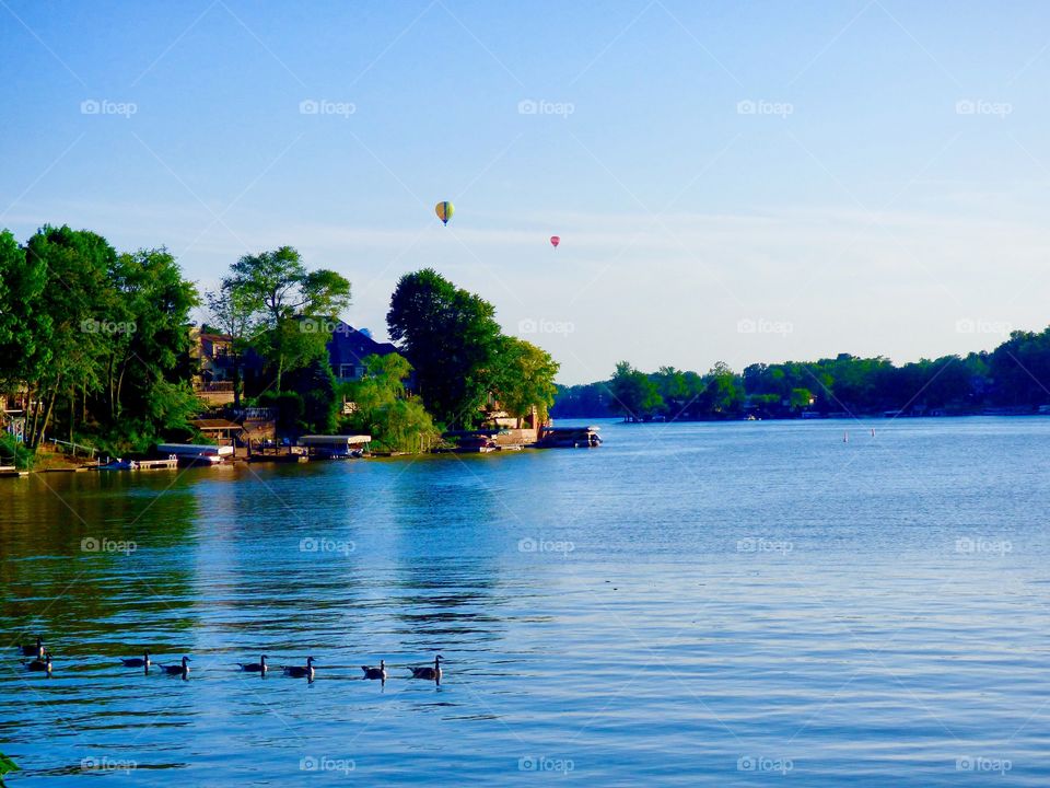 Balloons over the lake 