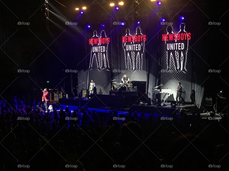 Newsboys playing in concert at church! Old band and new band got together. My favorite band! 