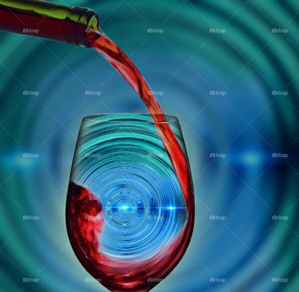 Too Much Wine. Use of pipcam and abstract background.