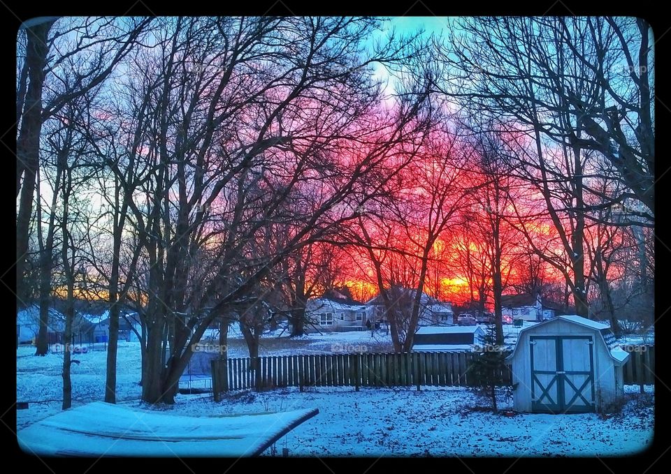 stunning winter sunset