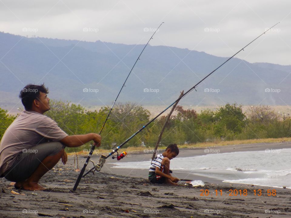 fishing beach sea holiday