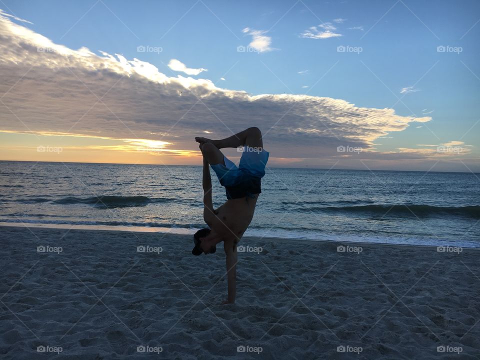 Florida USA Beach Handstand Sunset 