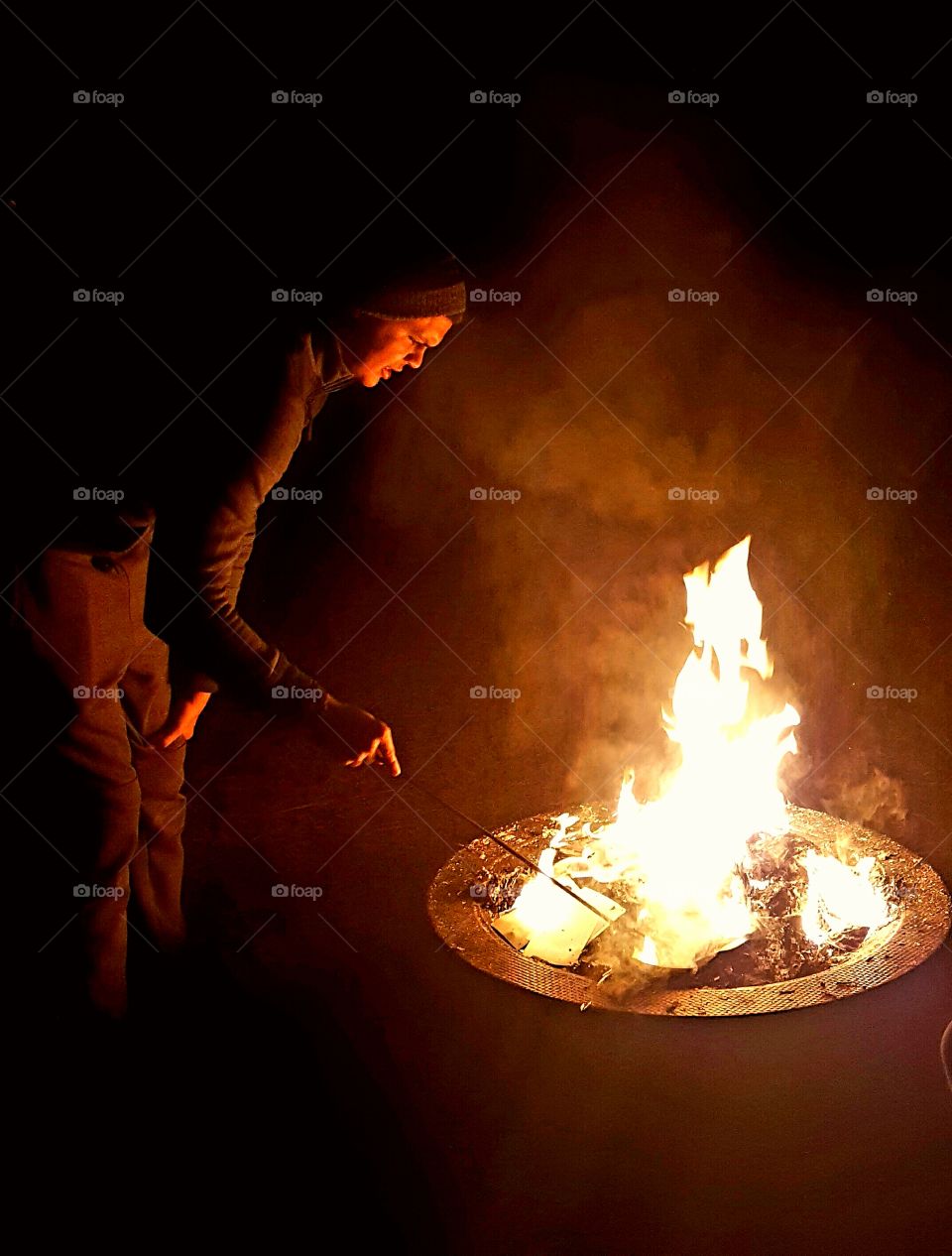 Campfire and smores, toast already