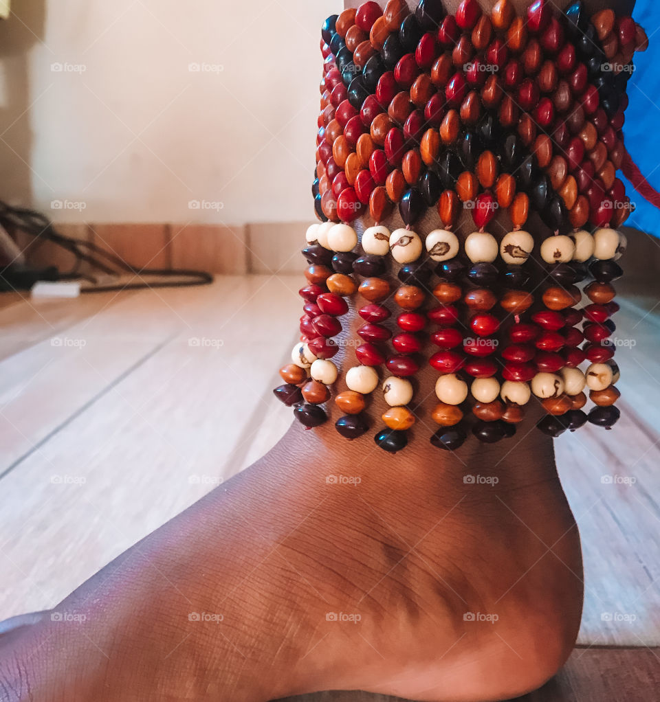 Indigenous anklet of the Pataxó ethnic group residing in Brazil