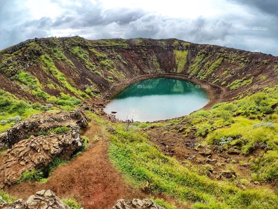 Volcanic lake in Iceland 