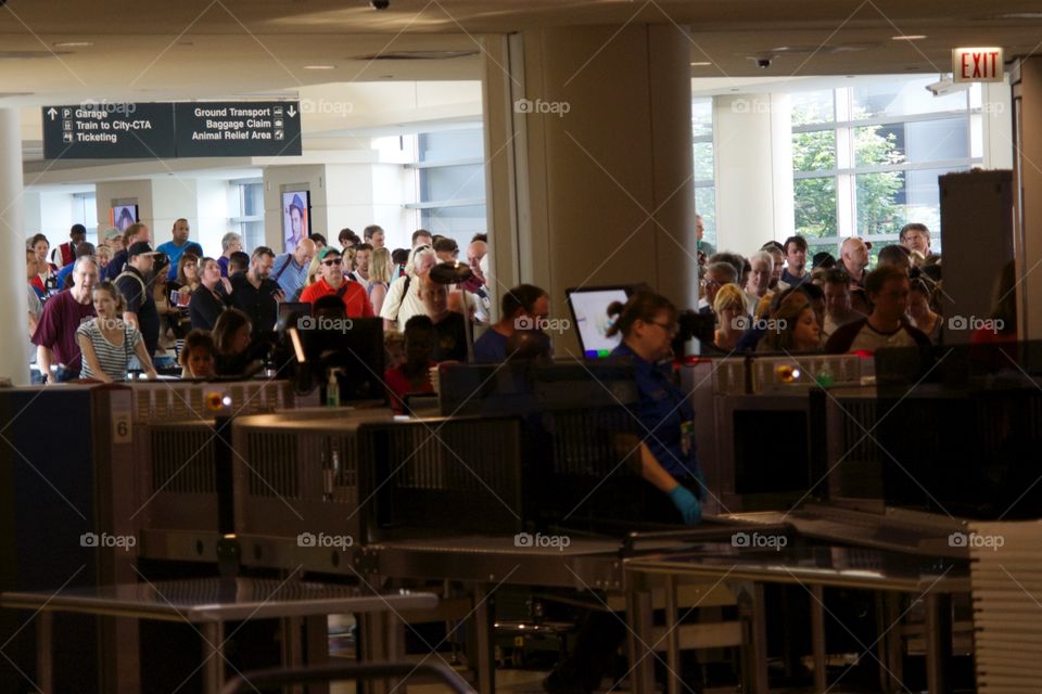 Airport Gate. Waiting for TSA security at a gate. 