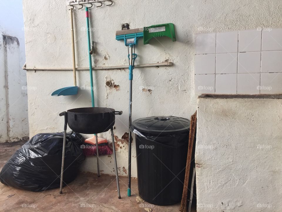 Cleaning materials at old place