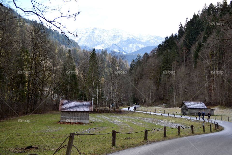 Near Partnach Gorge in the German alps near Garmisch-Partenkirchen. 