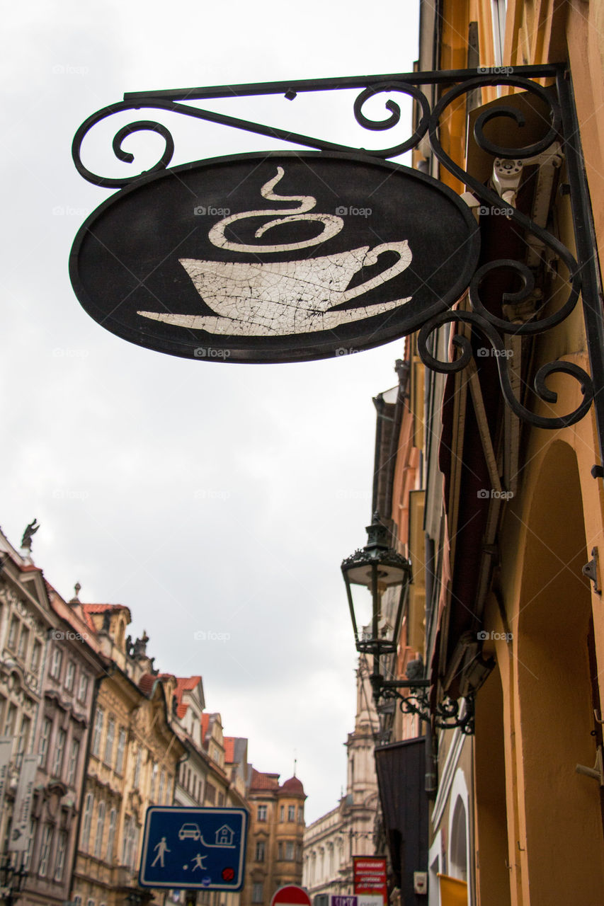 Wooden coffee sign