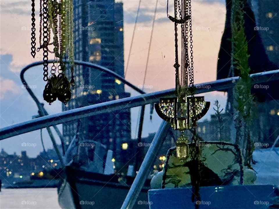 This is “Newtown Creek” with various boats that are moored here in LIC, Queens close to the “Pulaski Bridge”. Across the water of the “East River” we see a “Greenpoint”, Brooklyn high rise. 2024. Hypnotic Productions