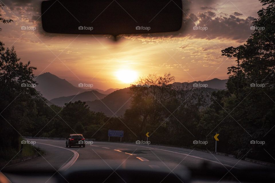 Sunset Drive on the Mountains of Brazil