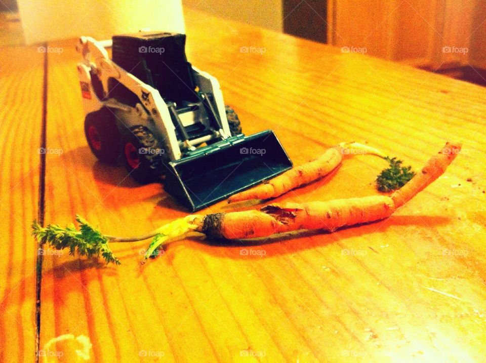 Carrots and skid loader 