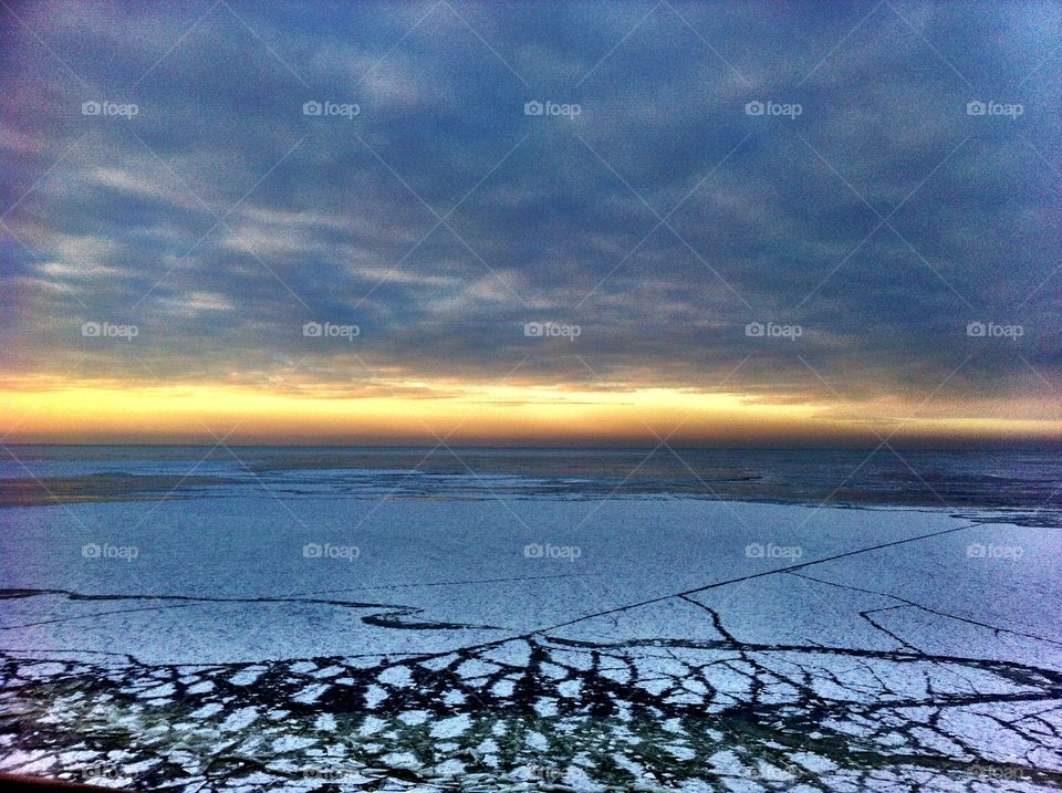 Scenic view of frozen sea