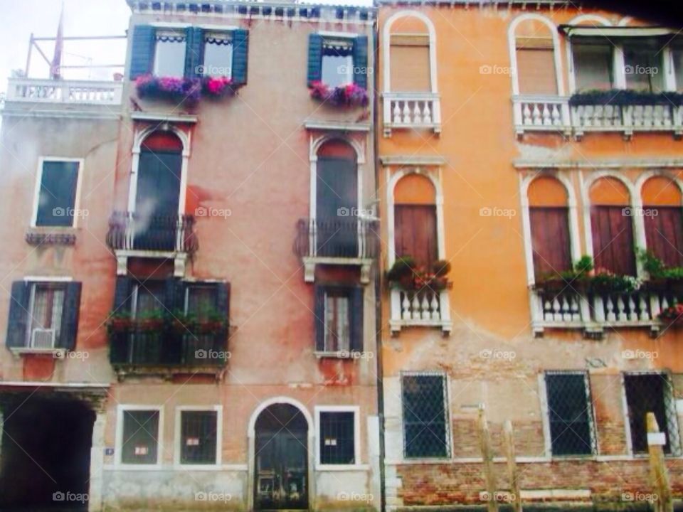 Venetian building front . Venice 