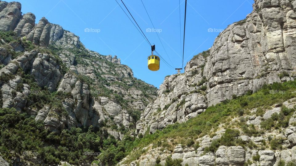 The Montserrat cable car, Spain