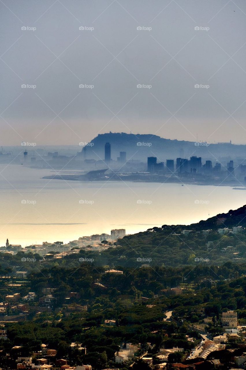 Barcelona. Vista desde el Maresme. 