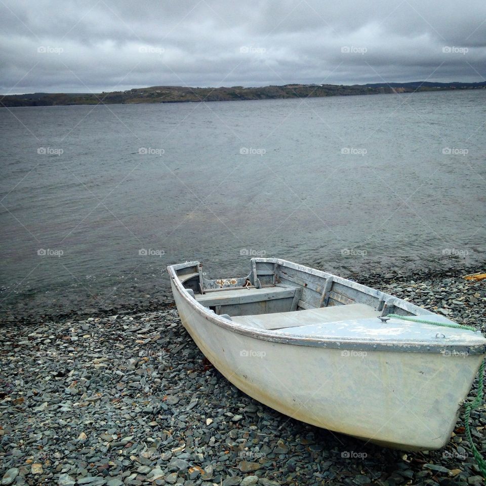 Rowboat on the shore 