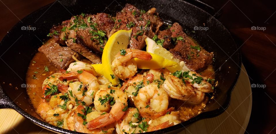 shrimp and steak