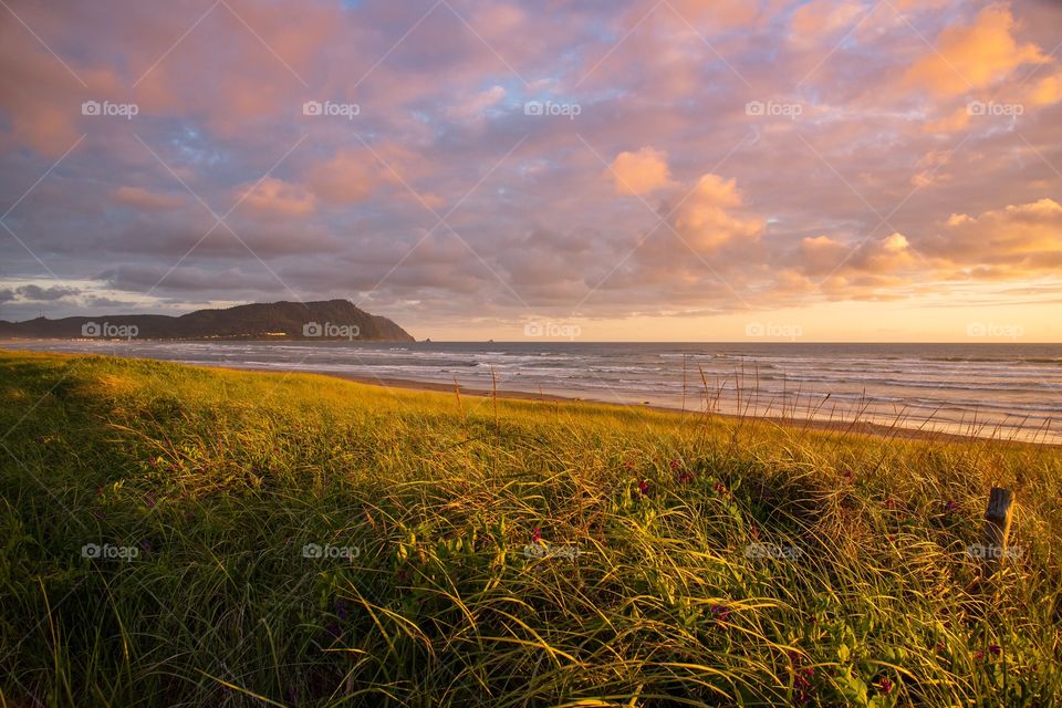 Cotton candy sky over the Oregon coast 