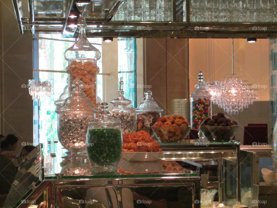Glass Apothecary Jars Filled with Candy