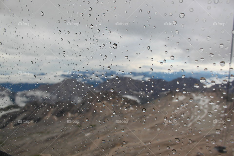 rainy day. raindrops on the window.