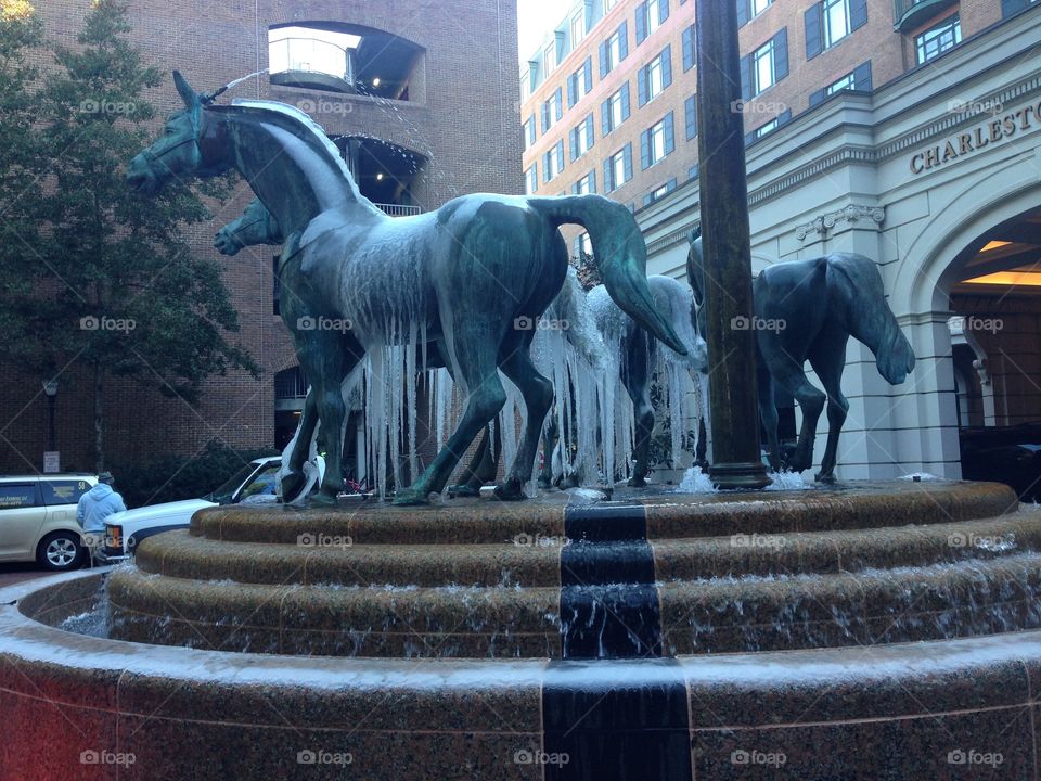 Icy Fountain at Charleston Place