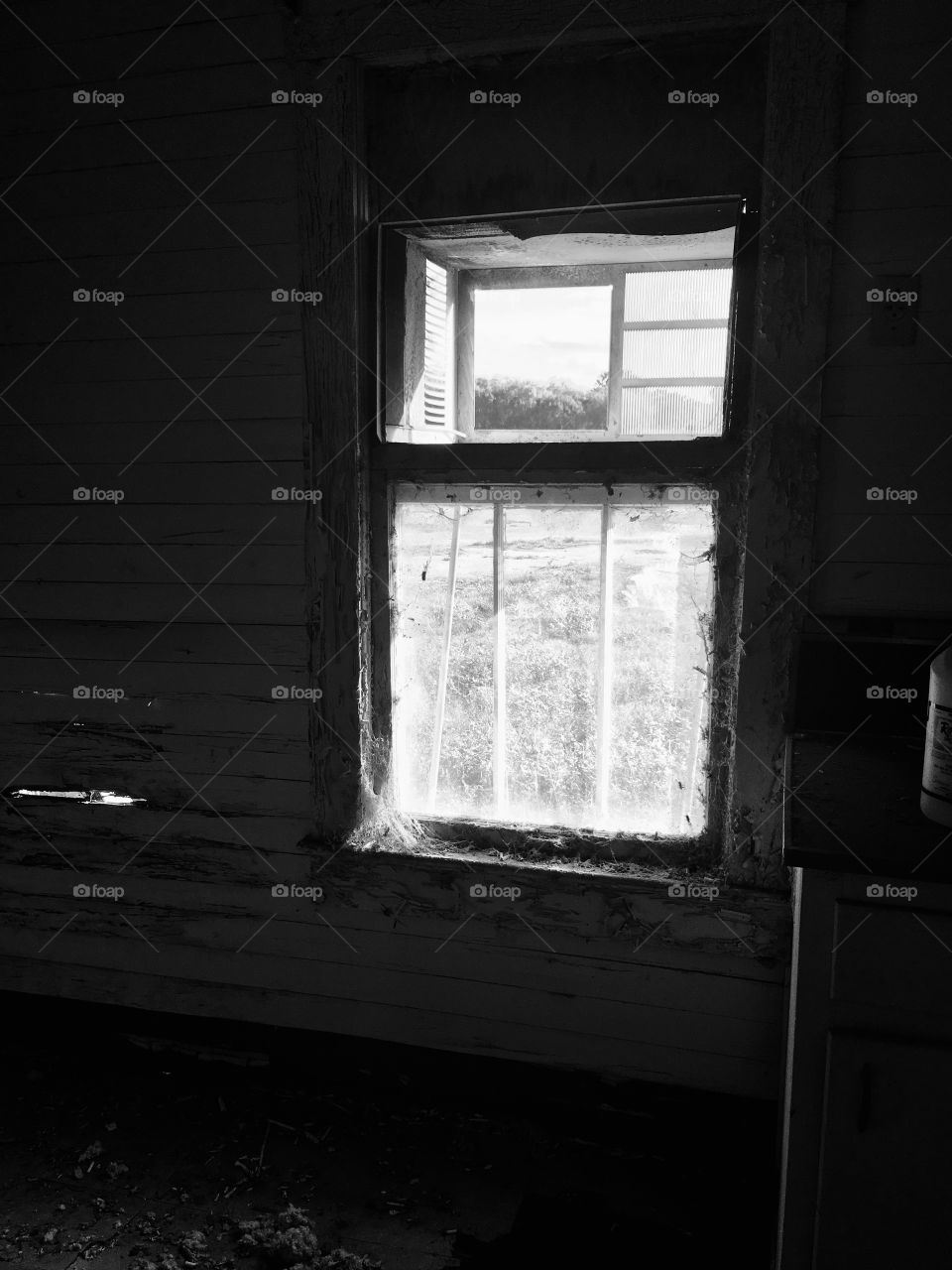 Window, Abandoned, Decay, House, Monochrome