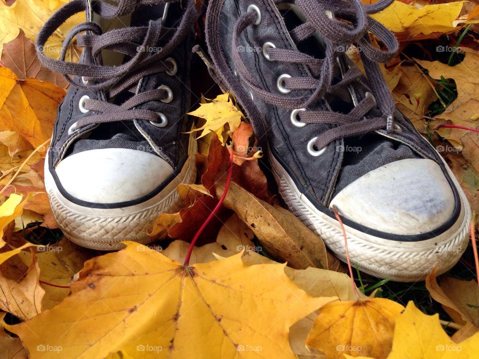 Shoes in autumn.