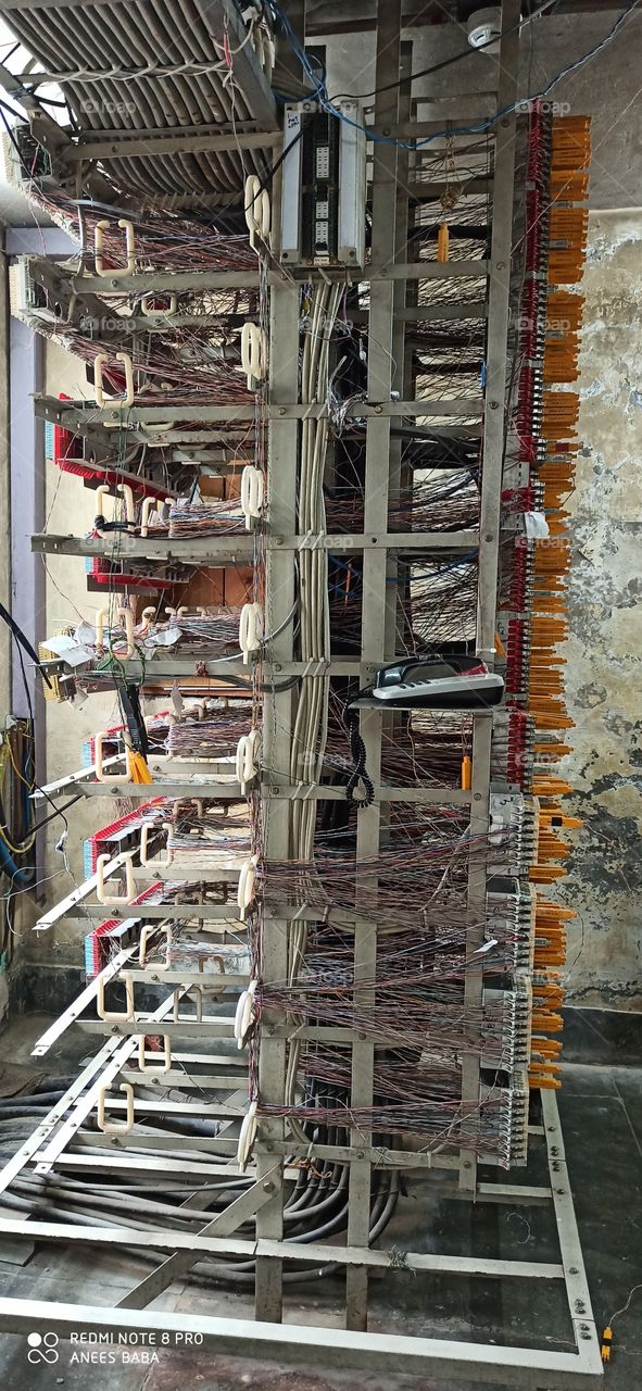 Pic depicting Wiring of an Old Analog Telephone Exchange in Kashmir Valley (J&K) .. 
Telephone Exchange having 3200 lines'  Capacity.