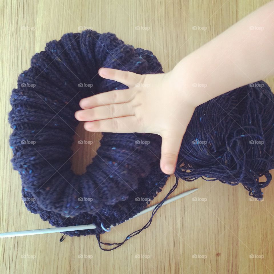 Knit. Knit in progress 