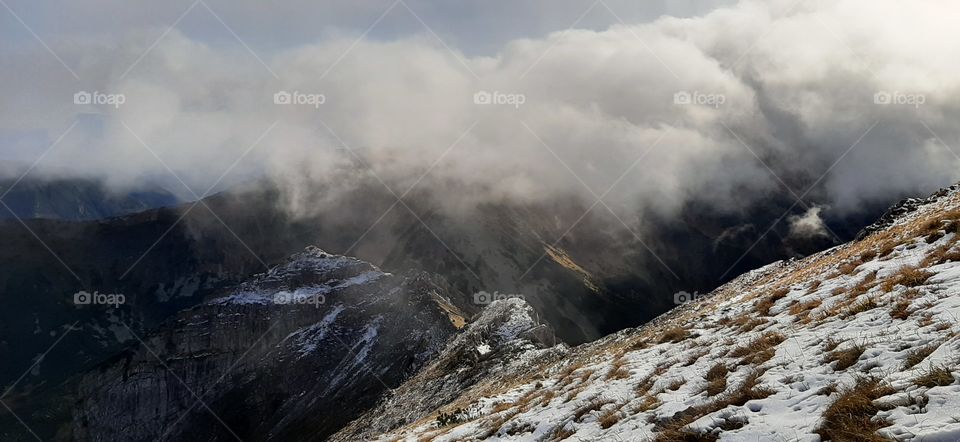 hills with the clouds landscape