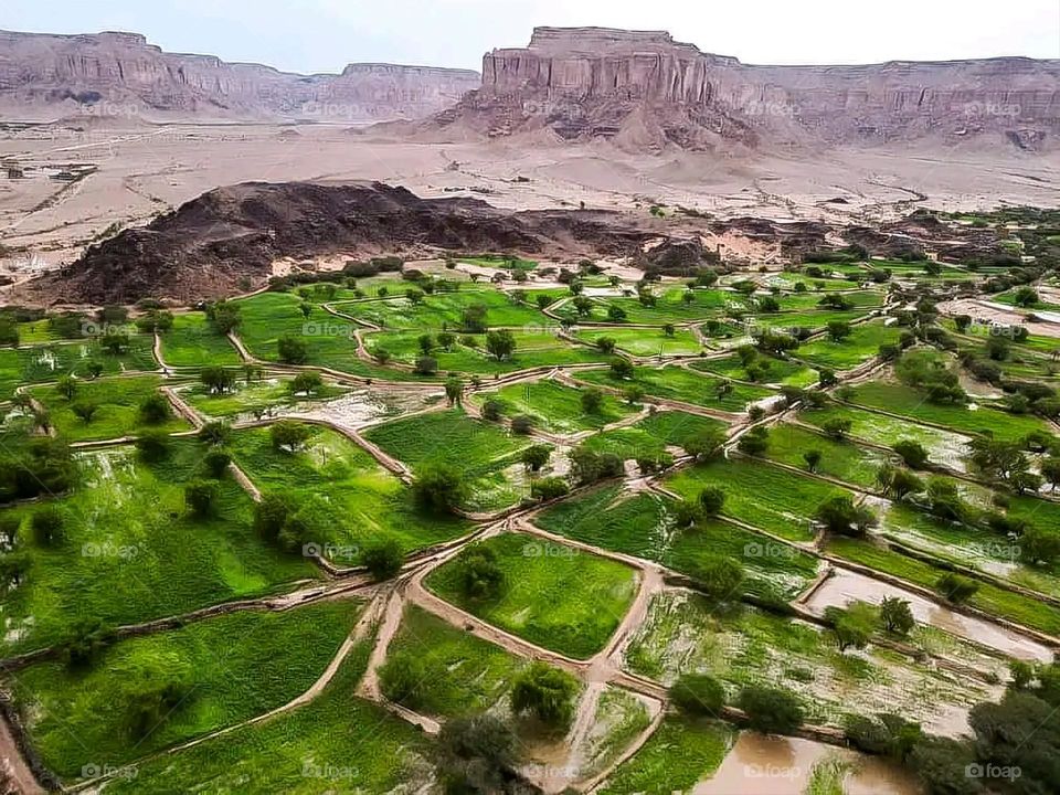 Glory be to God, the magnificent and picturesque view and the natural green trees are a view that is nothing more wonderful than it