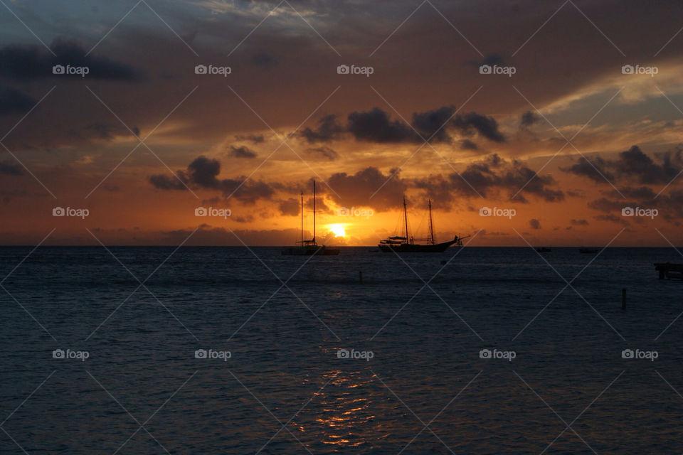 Nice sunset in aruba